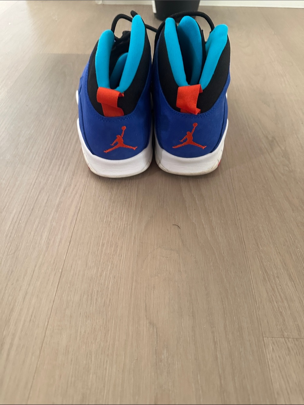 Air Jordan 10 Royal Blue and Teal High-Top Sneakers - Picture 3 of 4